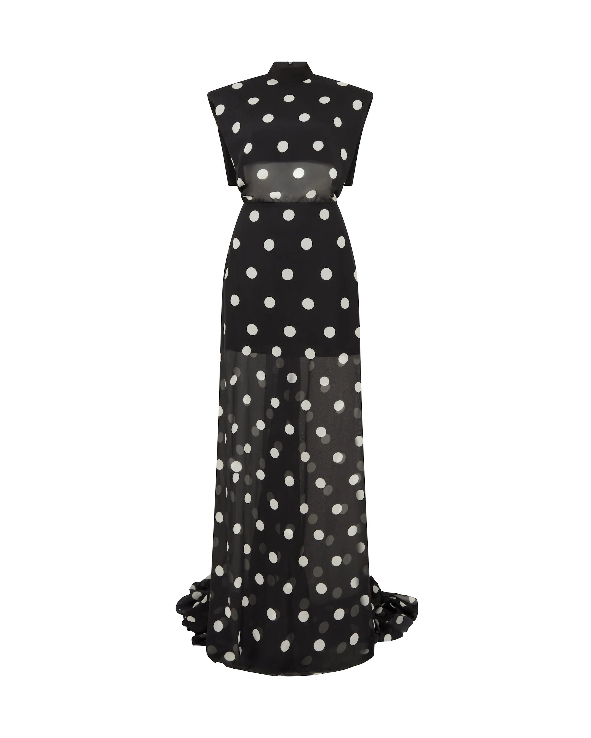 David Koma Polka-Dot Printed Open Back Gown David Koma Polka-Dot Printed Open Back Gown