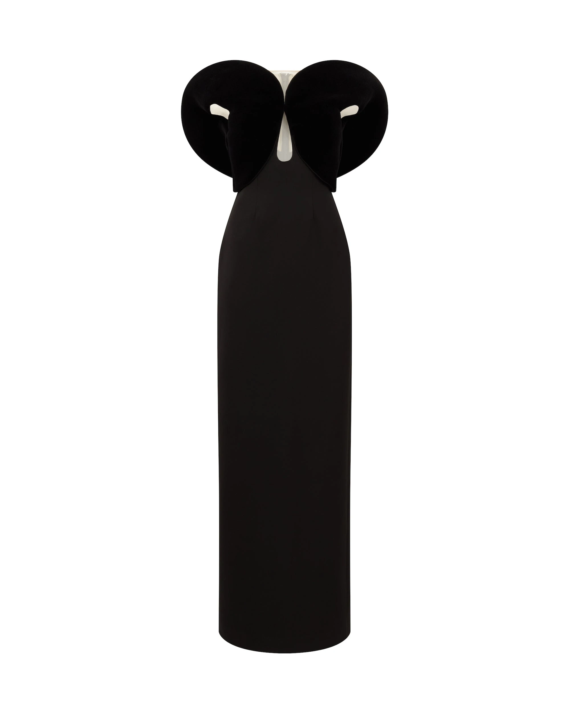 David Koma Velvet Circular Sleeve And Satin Gown David Koma Velvet Circular Sleeve And Satin Gown