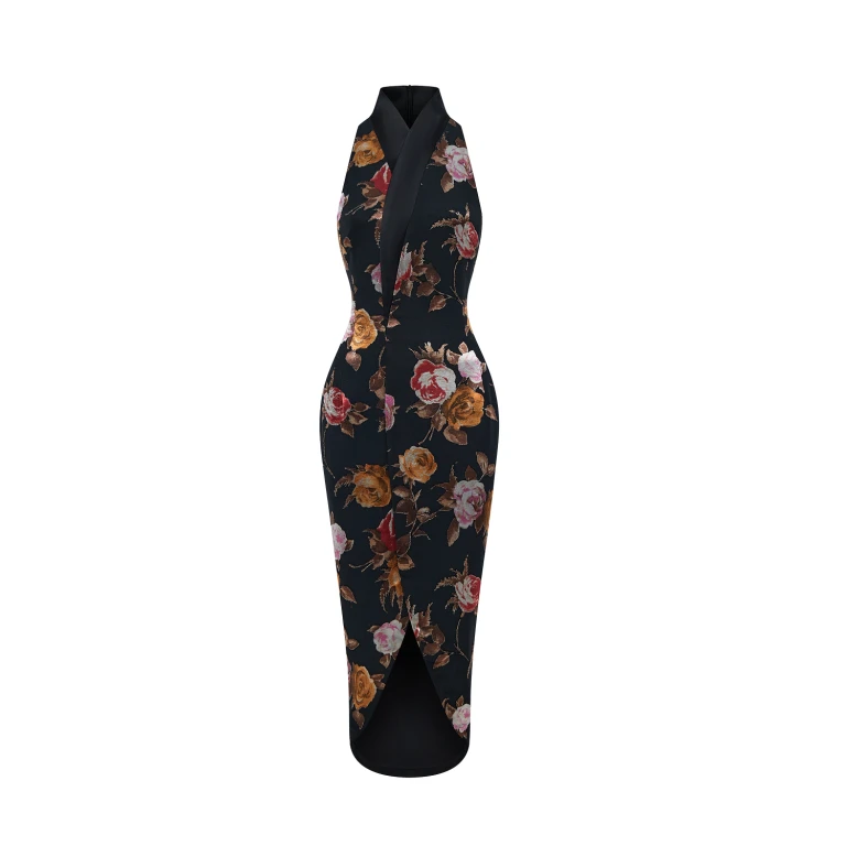 Rasario Midi Dress – couture evening dress