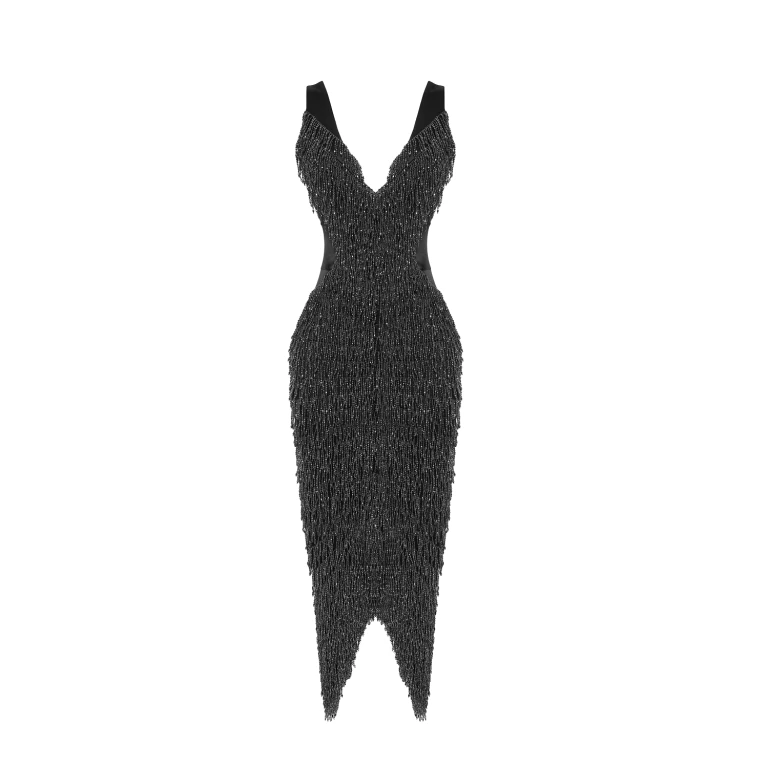 Rasario Midi Dress – couture evening dress