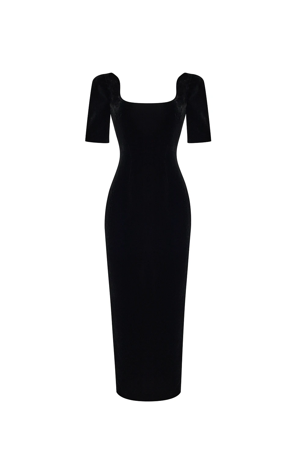 Rasario Velvet Midi Dress Rasario Midi Dress – couture evening dress