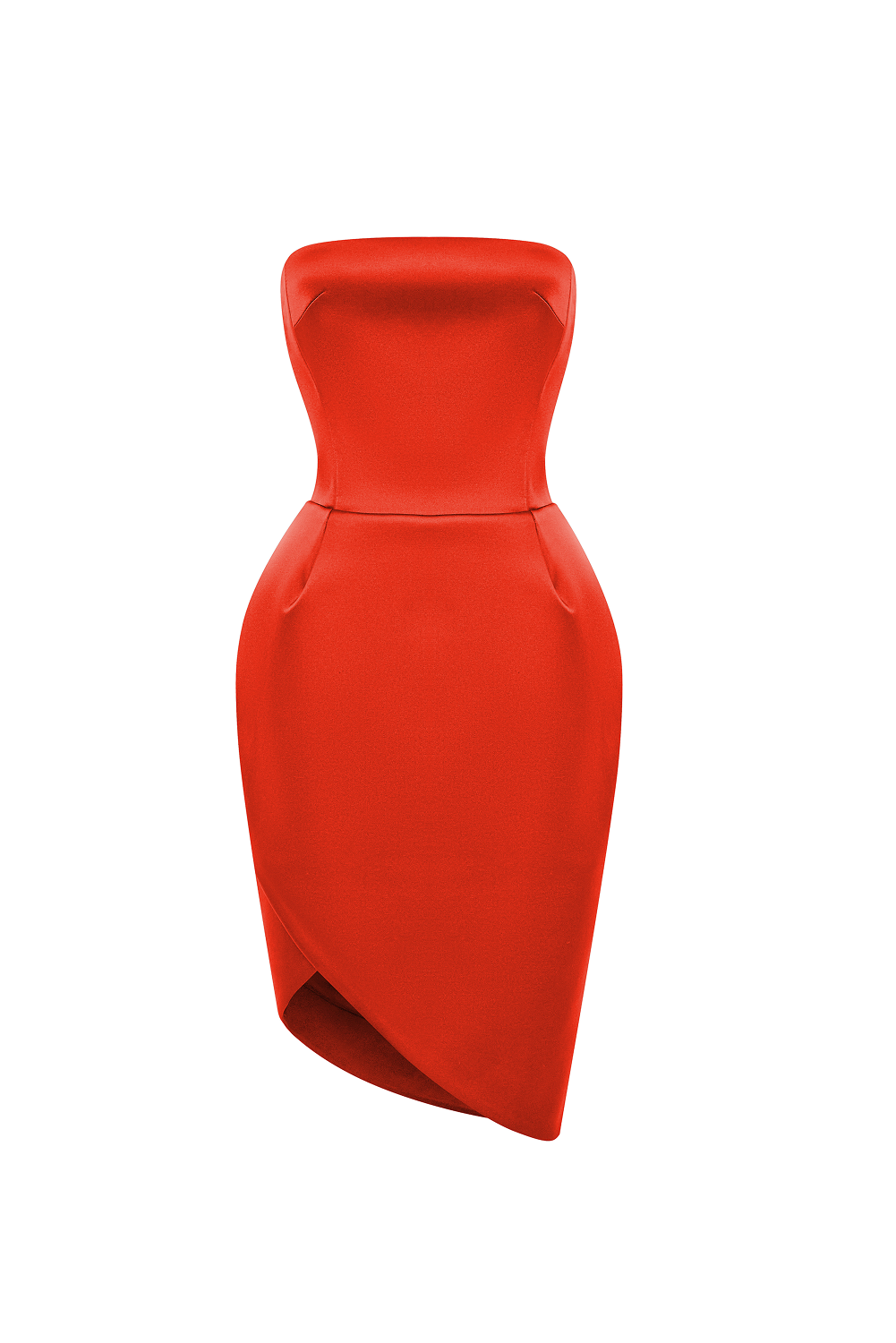 Rasario Satin Mini Dress With A Voluminous Skirt