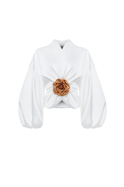 Rasario Satin Jacket – couture evening dress