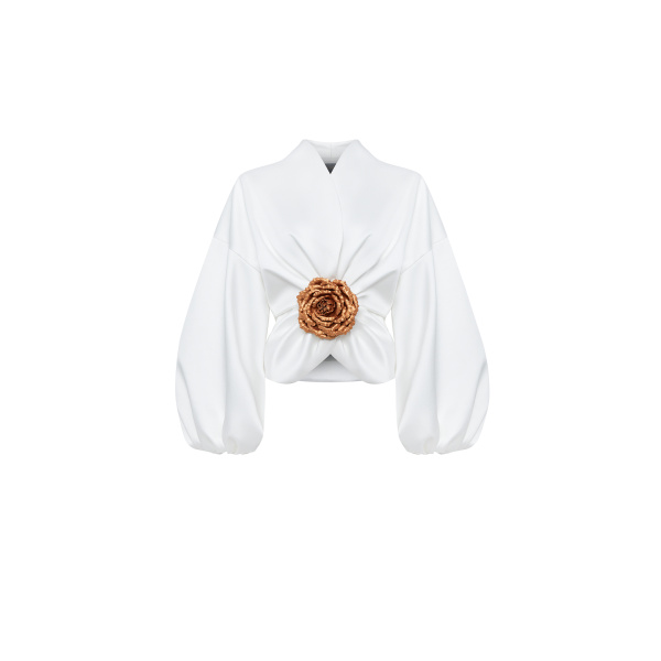 Rasario Satin Jacket – couture evening dress