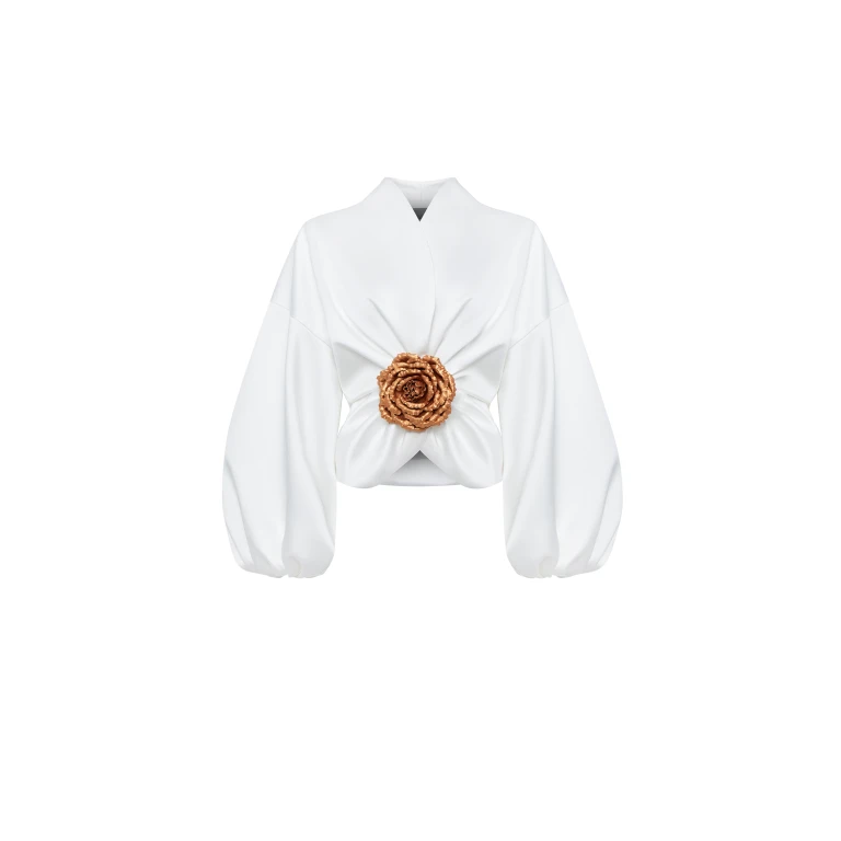 Rasario Satin Jacket – couture evening dress