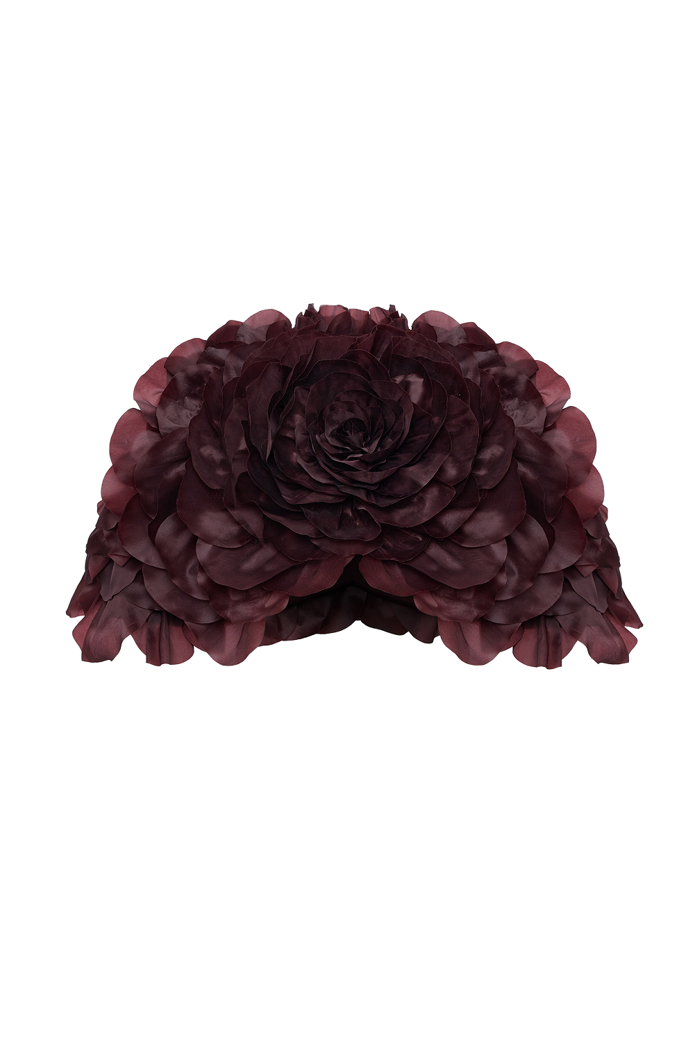 Rasario Cropped Silk Organza Cape With An Oversized Flower