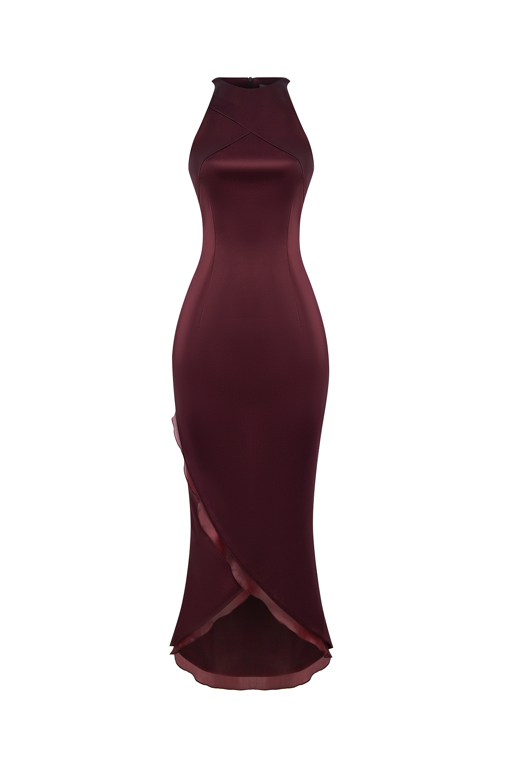 Rasario Satin And Silk Organza Midi Dress