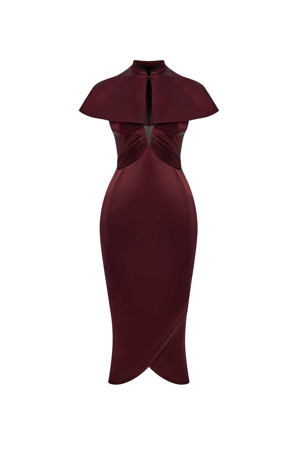 Rasario Satin Midi Dress With A Cutout