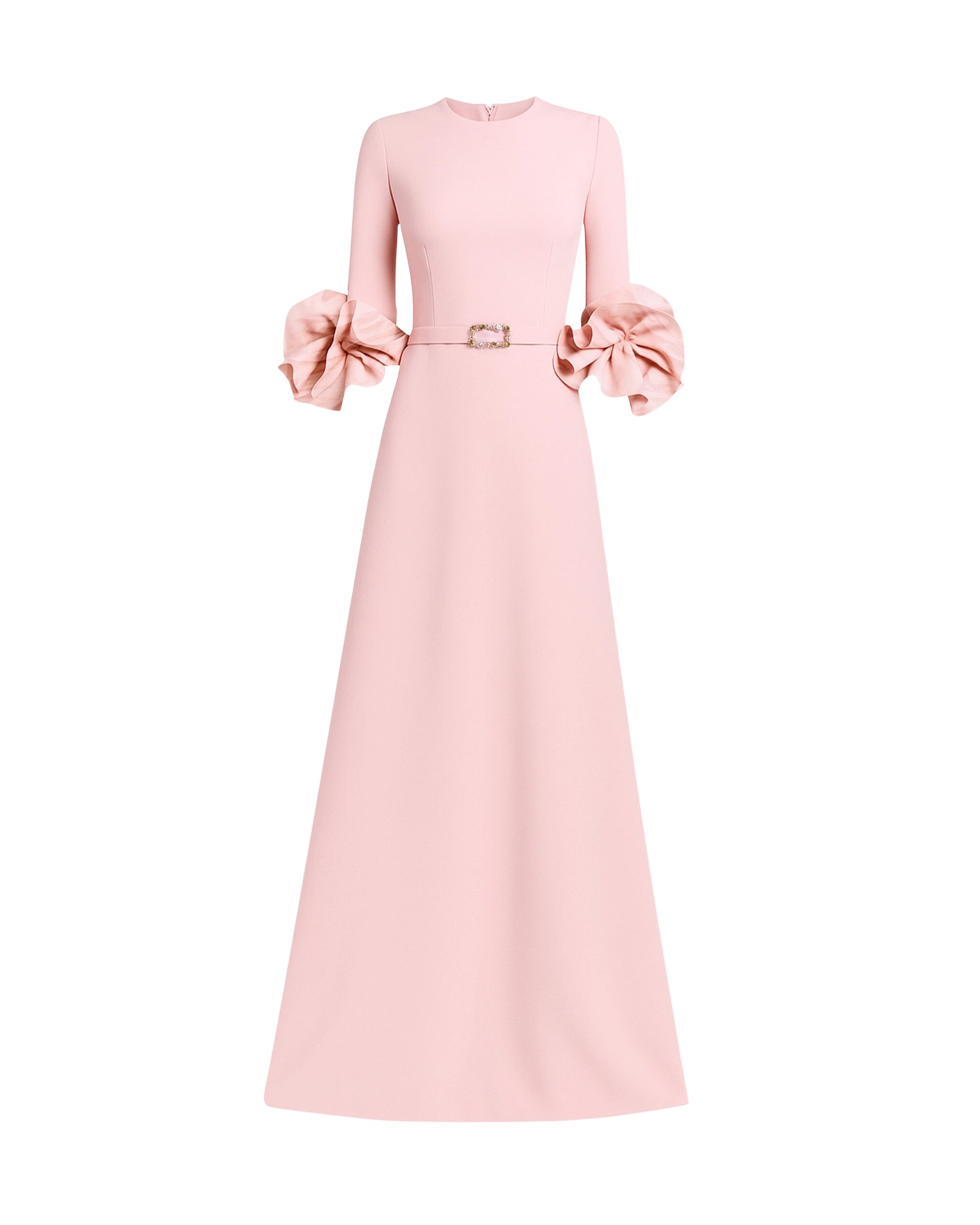 Safiyaa Belen Long Dress in Lychee with Embellished Belt