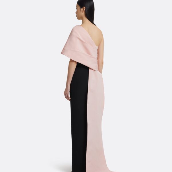 Safiyaa Tokiyo Long Dress in Peony Blush on Black, view 3