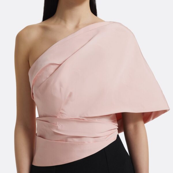 Safiyaa Tokiyo Long Dress in Peony Blush on Black, view 4