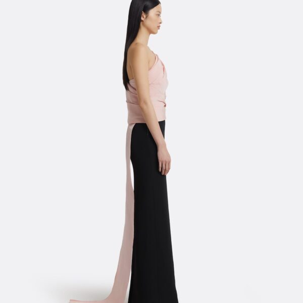 Safiyaa Tokiyo Long Dress in Peony Blush on Black, view 5