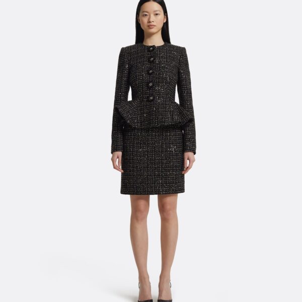 Safiyaa Tomomi Jacket in Black & Gold with Black Pearl, view 3