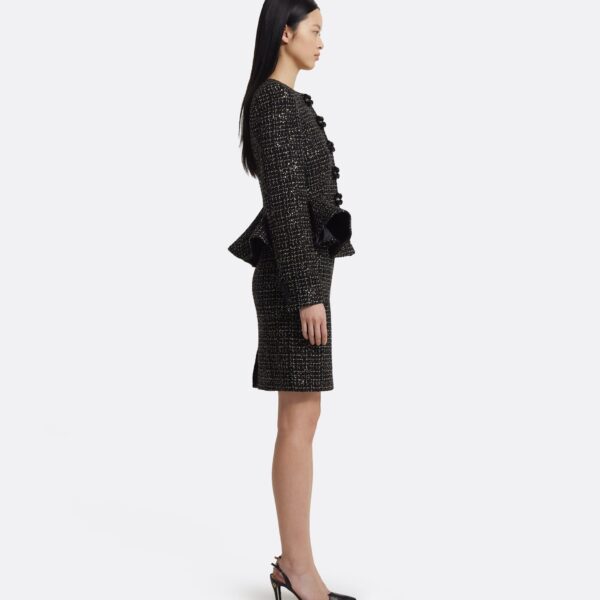 Safiyaa Tomomi Jacket in Black & Gold with Black Pearl, view 6