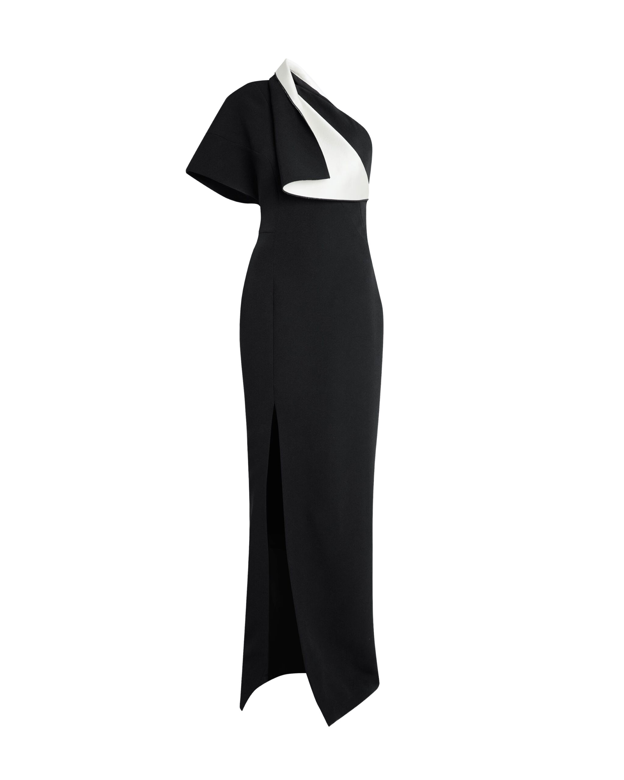 Safiyaa Yume Long Dress in Ivory on Black