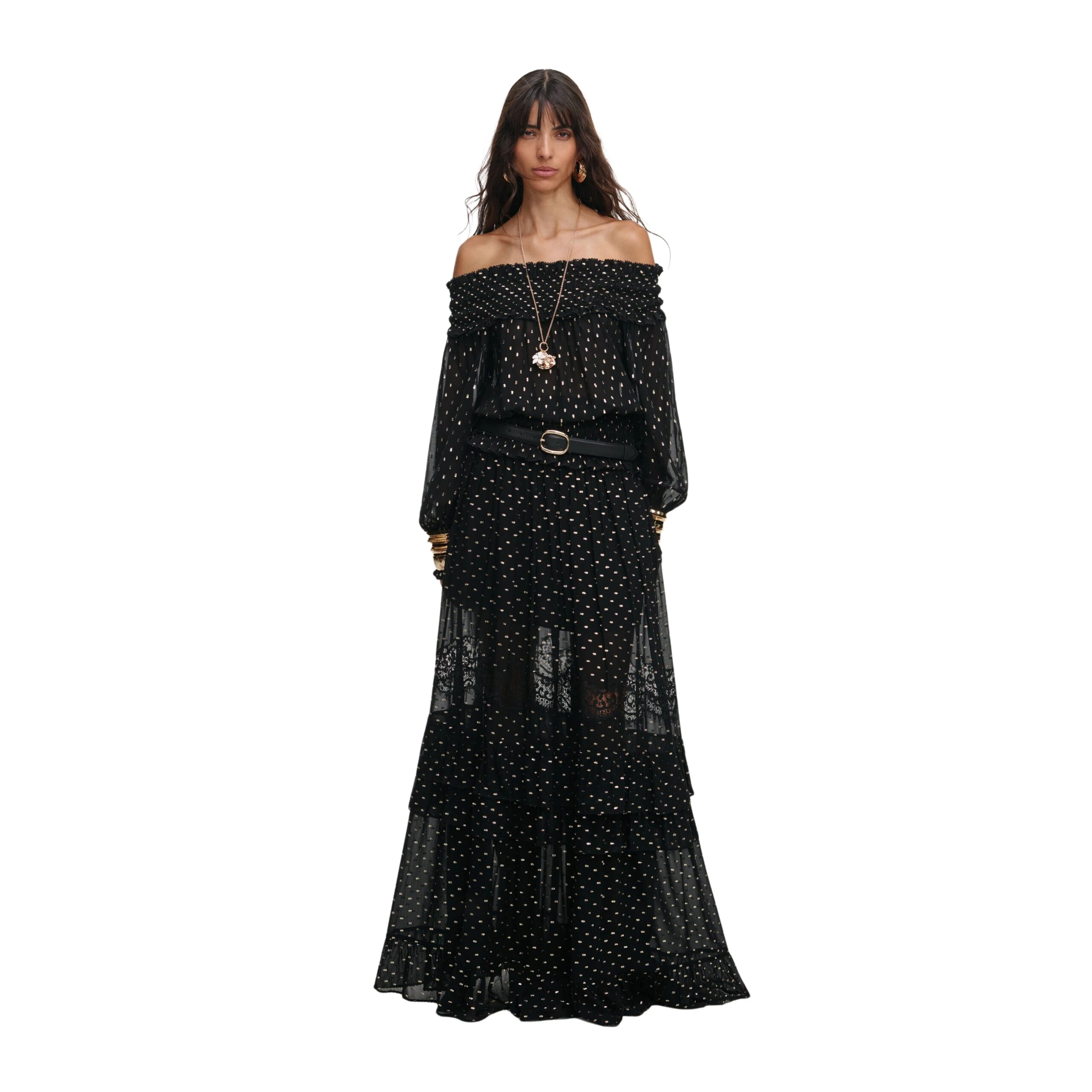 Self-Portrait-Black-And-Gold-Chiffon-Lace-Maxi-Skirt-2025-coveti-5-scaled43337_nobg Self Portrait Skirts luxury Clothing from Luxury Handbags Marketplace