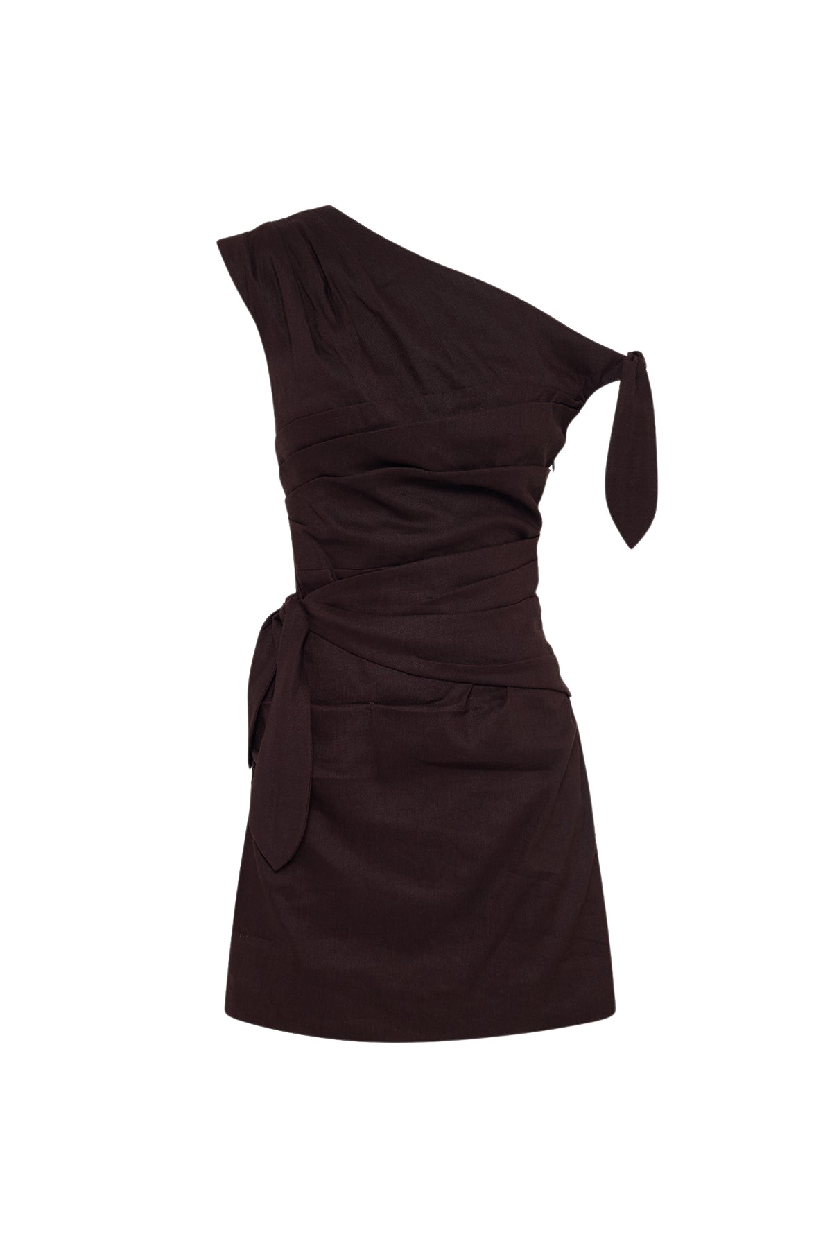 Shona Joy Brooks Asymmetrical Tie Mini Dress