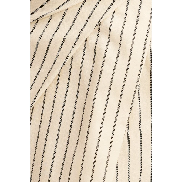 High waisted relaxed pant in blanc pinstripe in a premium striped cotton.