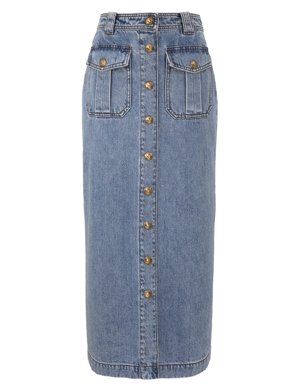Zimmermann Denim Pencil Midi Skirt | Ready to Wear 2025 Collection Luxury Shoes Elevate your elegance in this Zimmermann Skirts from the 2025 resort wear edit