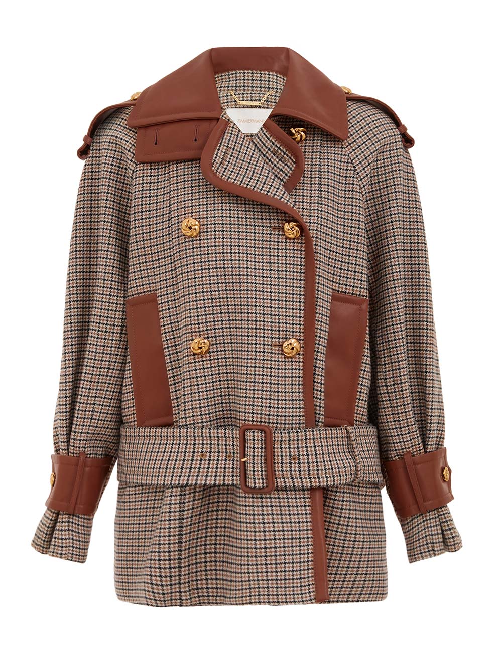 Zimmermann Hypnotic Check Wool Trench Coat