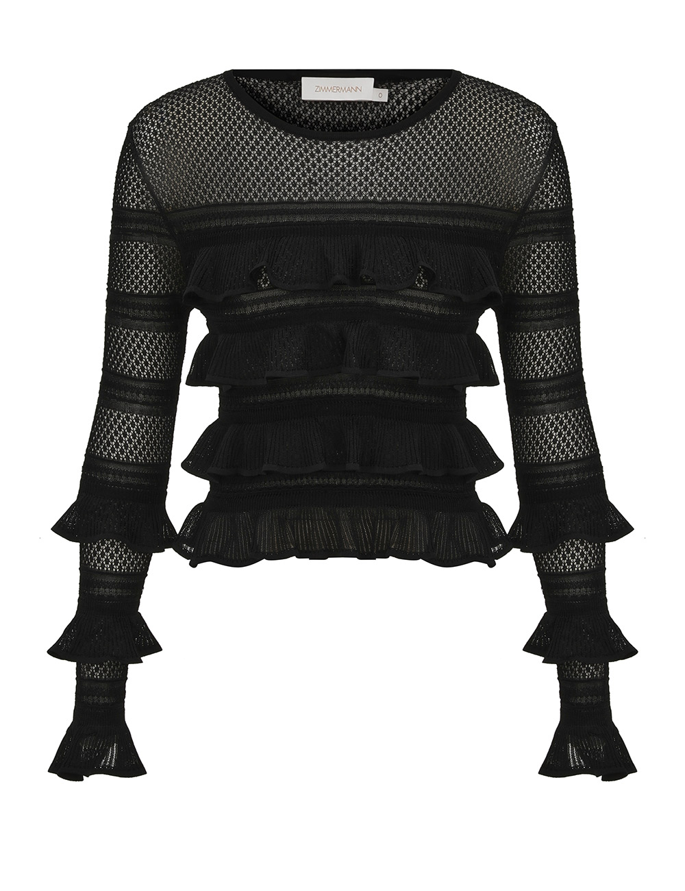 Zimmermann Hypnotic Lace Frill Top