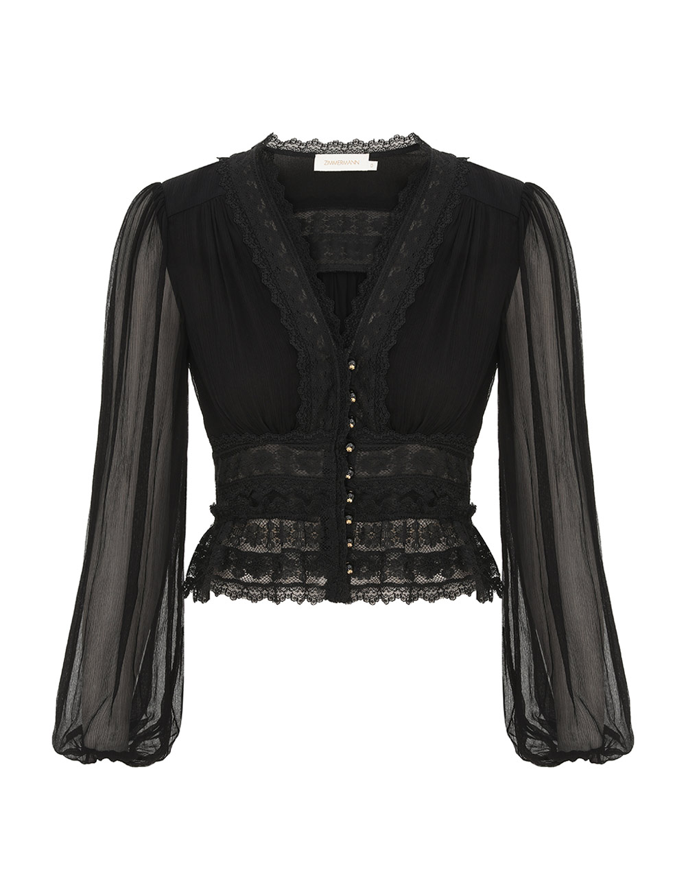 Zimmermann Hypnotic V Neck Blouse