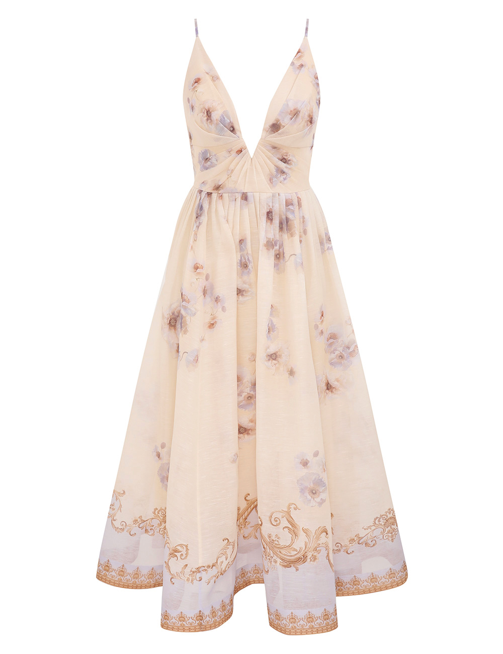 Zimmermann Hypnotic V Neck Midi Dress