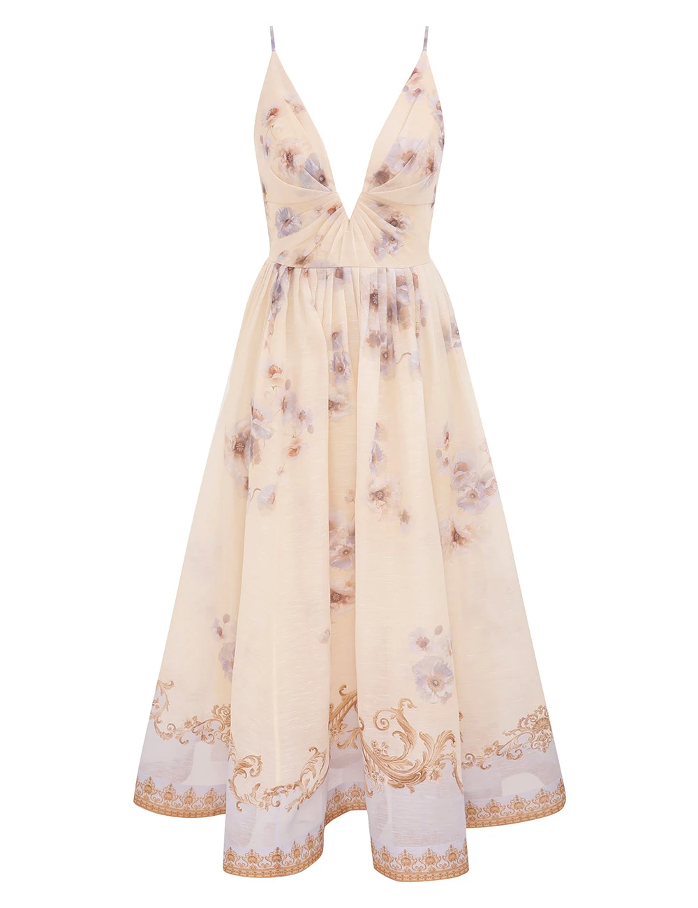 Zimmermann Hypnotic V Neck Midi Dress | Ready to Wear 2025 Collection Luxury Shoes Elevate your elegance in this Zimmermann Dresses from the 2025 resort wear edit