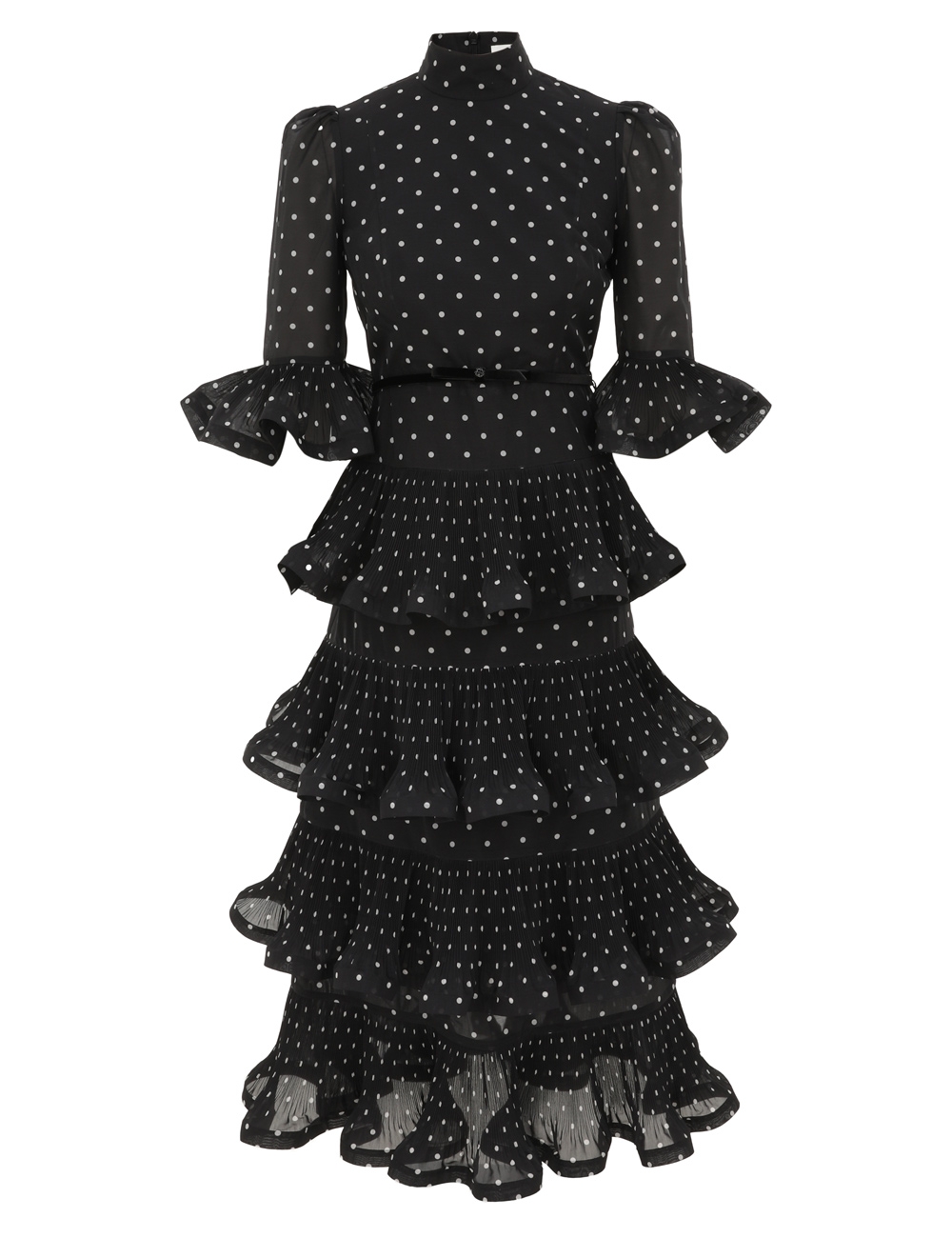 Zimmermann Pleated Sleeved Midi Dress