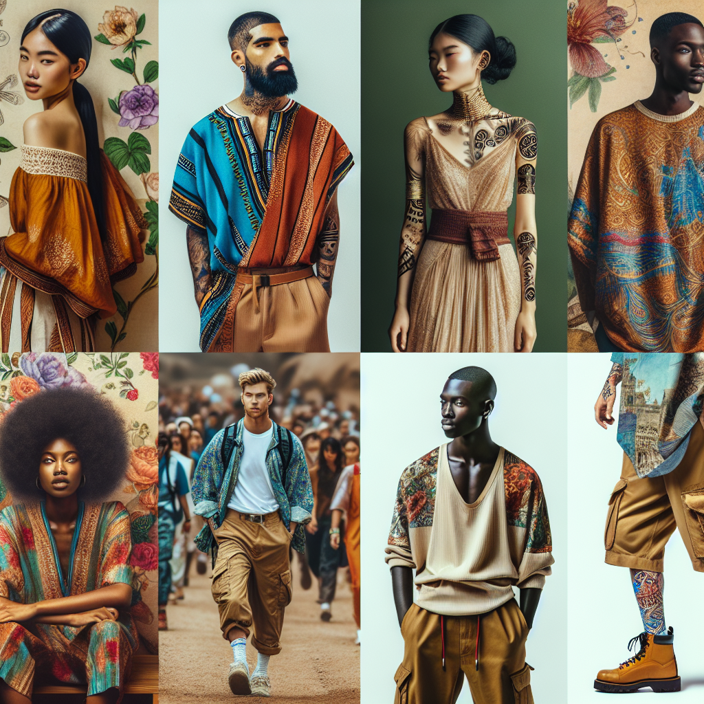 Imagine an array of stunning outfit ideas suitable for a spine tattoo session. Picture a Hispanic woman wearing a loose off-shoulder blouse and jeans. Further along, visualize an Asian man wearing a backless vest with hiking shorts. Continuing onward, see a Black woman wearing a backless maxi dress, and further on, a Middle Eastern man donning a loose V-neck shirt with cargo pants. Each outfit is color-coordinated with beautiful accessories and features a bare back, ready for the creative art of a spine tattoo. The atmosphere is casual, energetic, filled with anticipation and artistic creativity.