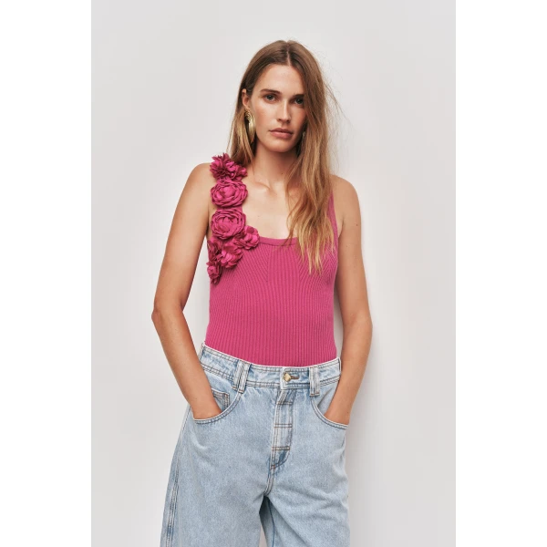 Emmy Flower Knit Tank