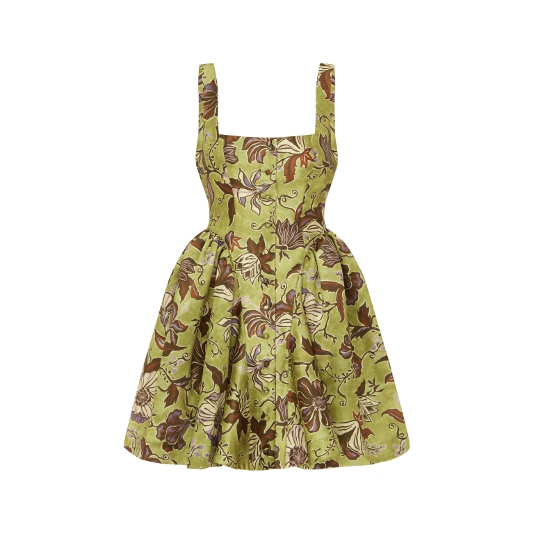 Alemais Citron Flounce Mini Dress