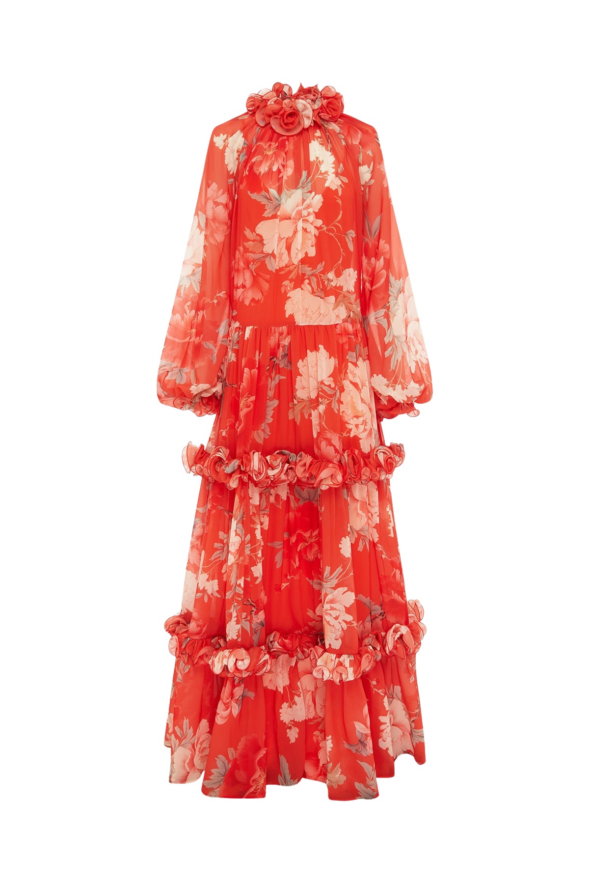 Leo Lin Angela Ruffled Maxi Dress