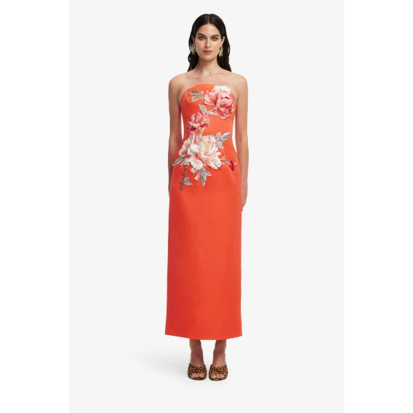 Exclusive LEO LIN Peony Print in Saffron