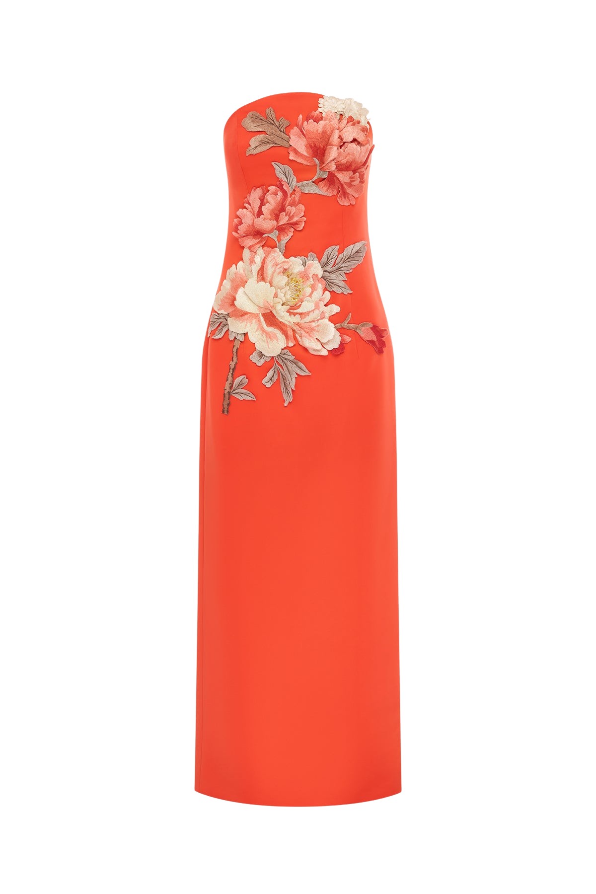 Leo Lin Ava Appliqué Floral Bustier Maxi Dress