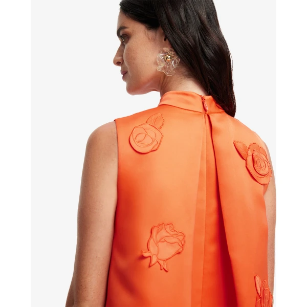 Leo Lin Orange Dresses Premium appliqué mini dress