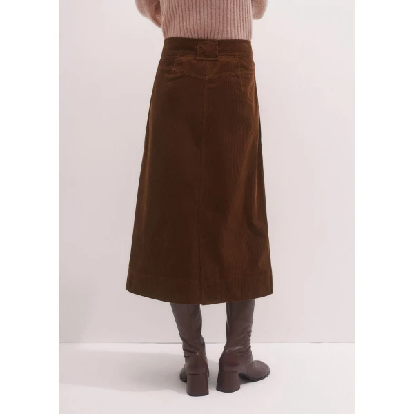 Me and Em A-Line Midi Skirt – luxury British Brown in Me and Em exclusively at Luxury Shoes 