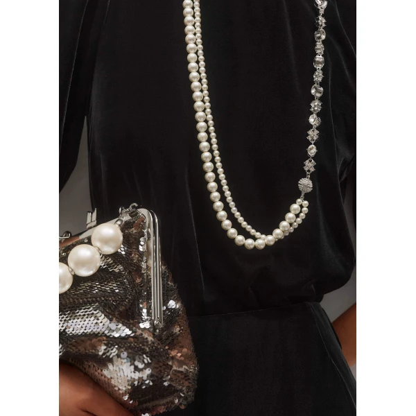 Me + Em AM-PM Fluid Tee – luxury British Black in Me and Em exclusively at Luxury Shoes 
