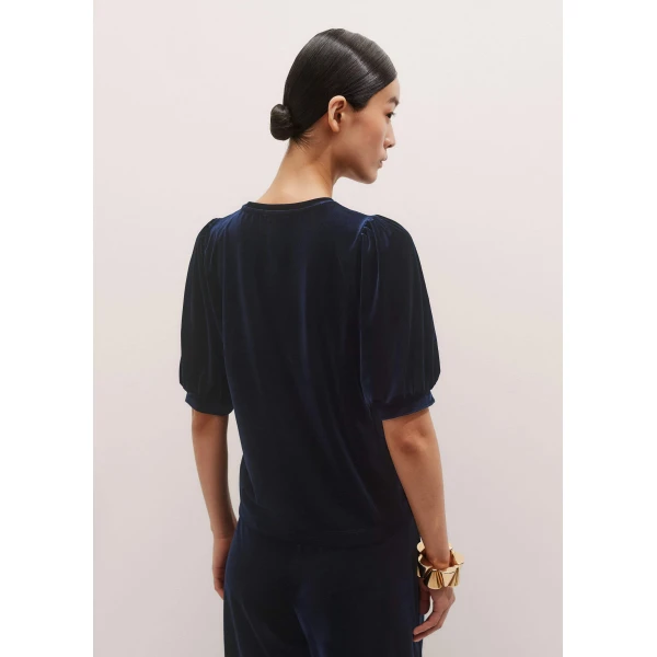 Me + Em AM-PM Fluid Tee – luxury British Blue in Me and Em exclusively at Luxury Shoes 