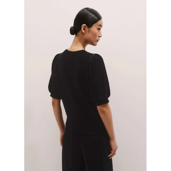 Me + Em AM-PM Fluid Tee – luxury British Black in Me and Em exclusively at Luxury Shoes 