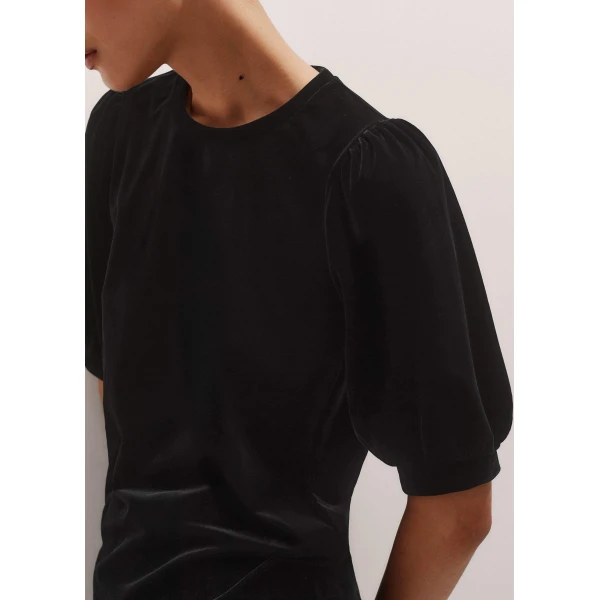 Me + Em AM-PM Fluid Tee – luxury British Black in Me and Em exclusively at Luxury Shoes 