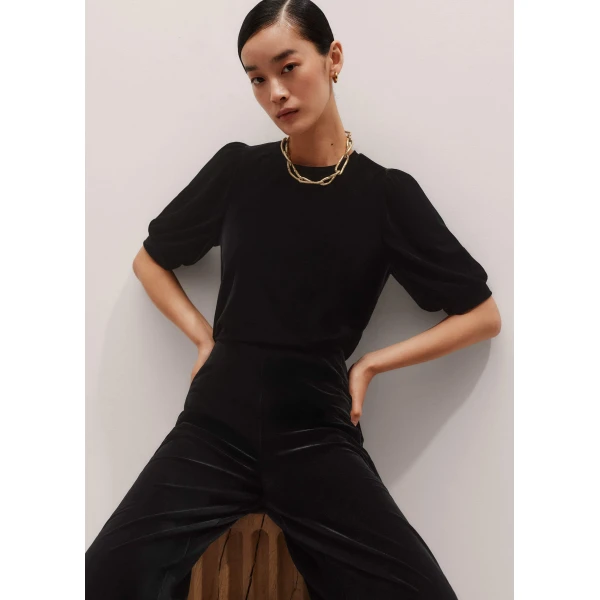 Me and Em AM-PM Fluid Tee – luxury British Black in Me and Em exclusively at Luxury Shoes 
