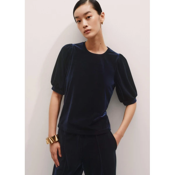 Me and Em AM-PM Fluid Tee – luxury British Blue in Me and Em exclusively at Luxury Shoes 