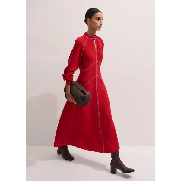 Me + Em AM-PM Maxi Dress – luxury British Red in Me and Em exclusively at Luxury Shoes 
