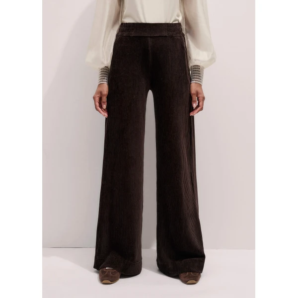 Me + Em AM-PM Palazzo Pant – luxury British Brown in Me and Em exclusively at Luxury Shoes 
