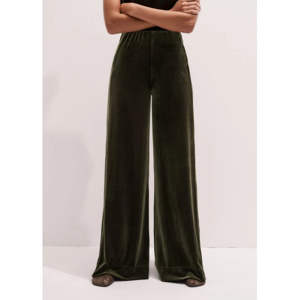 Me + Em AM-PM Palazzo Pant – luxury British Green in Me and Em exclusively at Luxury Shoes 