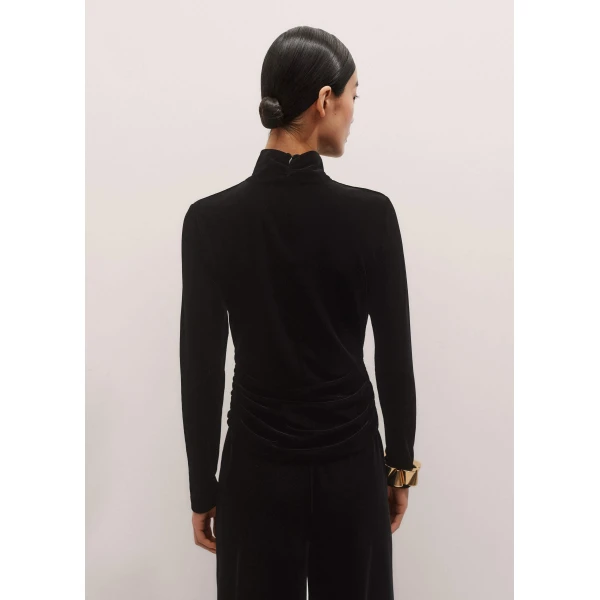 Me + Em AM-PM Ruched Top – luxury British Black in Me and Em exclusively at Luxury Shoes 