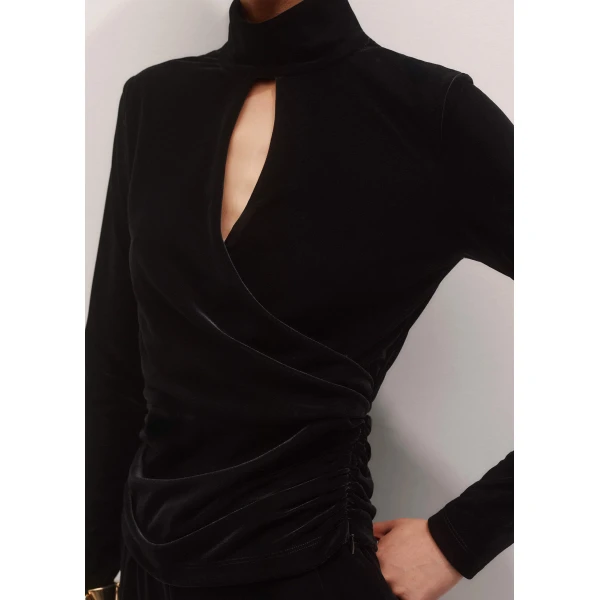 Me + Em AM-PM Ruched Top – luxury British Black in Me and Em exclusively at Luxury Shoes 