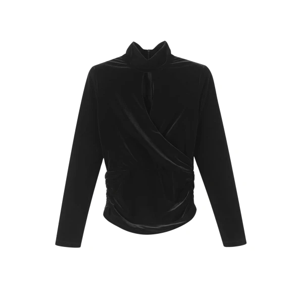 Me and Em AM-PM Ruched Top – luxury British Black in Me and Em exclusively at Luxury Shoes 