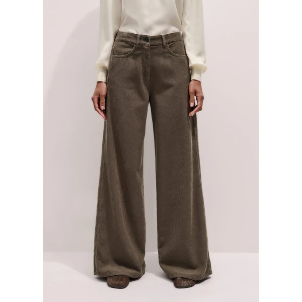 Me and Em AM-PM Wide-Leg Pant – luxury British Brown in Me and Em exclusively at Luxury Shoes 